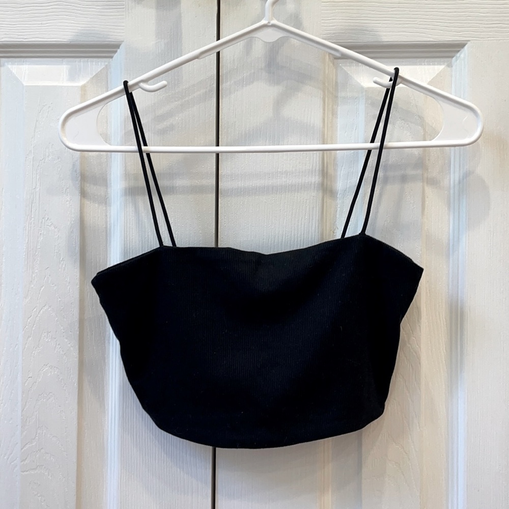 NWOT Black Ribbed SHEIN top XS